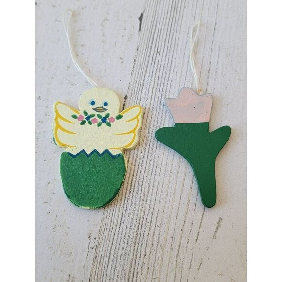 Chicken hatch egg Easter flower spring ornament xmas set - Picture 1 of 5